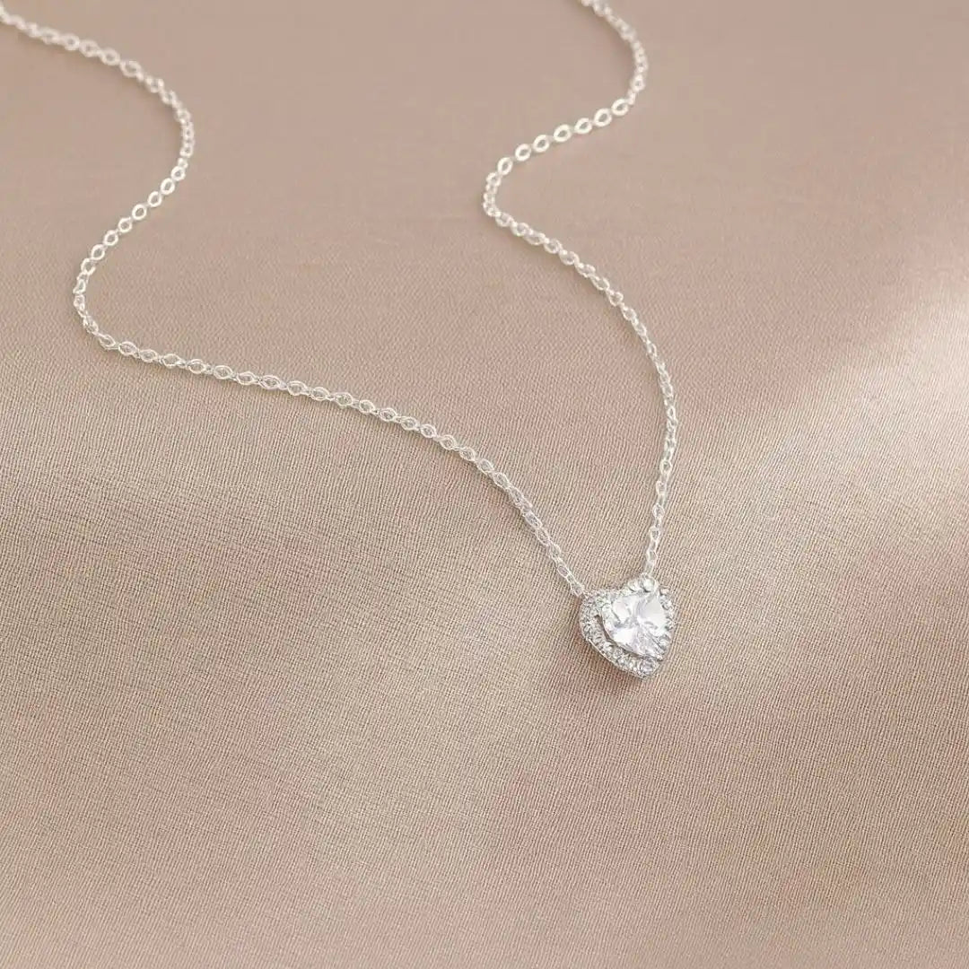 Collar Corazón | Plata ley 925 - Baño de oro 10k + Caja de regalo