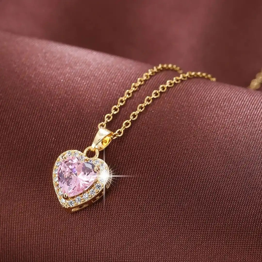 Collar Corazón | Plata ley 925 - Baño de oro 10k + Caja de regalo